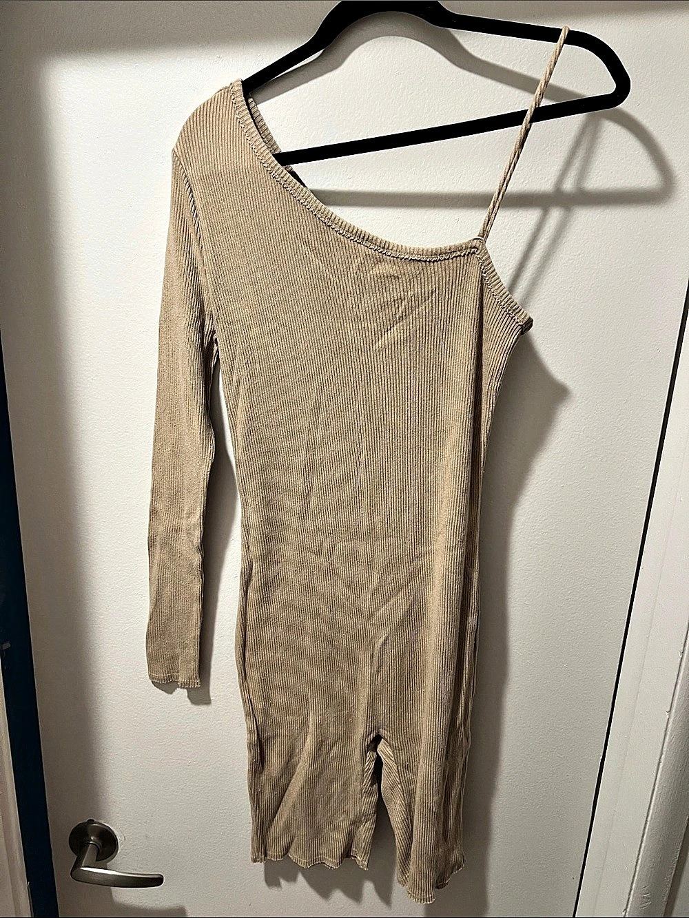 Ribbed Long Sleeve Bodysuit Brown